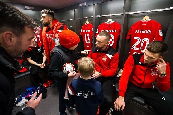 Bristol City Players and Mascots Unite in New Dressing Room Before Sky Bet Championship Match Against Sheffield Wednesday