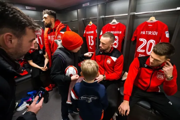 Framed Print : Bristol City Players and Mascots Unite in New Dressing Room Before Sky Bet Championship Match Against Sheffield Wednesday Framed Print : Bristol City Players and Mascots Unite in New Dressing Room Before Sky Bet Championship Match Against Sheffield Wednesday