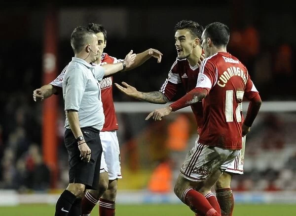 Bristol City Players Protest Referee Decisions During Match Against Walsall