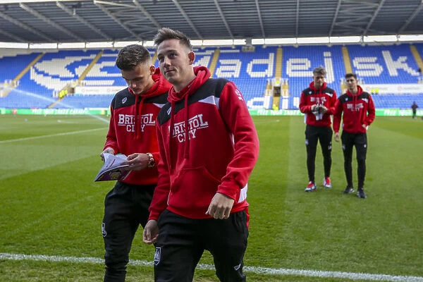 Bristol City Players Scouting Reading's Pitch Before Sky Bet Championship Match, 2016