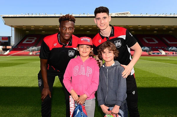Bristol City Players Tammy Abraham and Callum O'Dowda Interact with Fans after Match against Wolverhampton Wanderers