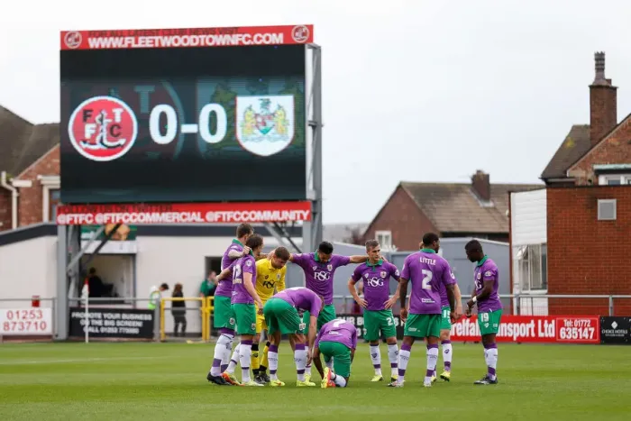 Framed Print : Bristol City Players Unite Before Fleetwood Town Showdown, 2014