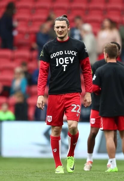 Bristol City Players Unite: Good Luck Joey T Shirts Against Birmingham City