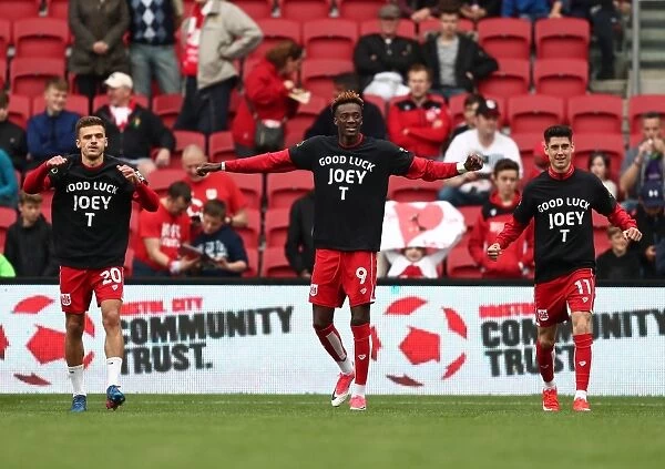 Bristol City Players Unite in Support: Good Luck Joey T Shirts Against Birmingham City, May 2017