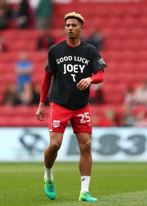 Framed Print : Bristol City Players Unite in Support for Joe Thompson: Good Luck Joey T Shirts vs. Birmingham City