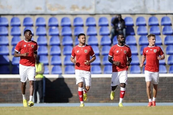 Bristol City Players Warm Up Ahead of Extension Gunners Clash in Botswana, 2014