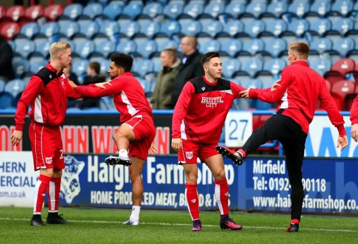 Framed Print : Bristol City Players Warm Up Ahead of Huddersfield Town Clash, John Smiths Stadium (Sky Bet Championship) Framed Print : Bristol City Players Warm Up Ahead of Huddersfield Town Clash, John Smiths Stadium (Sky Bet Championship)