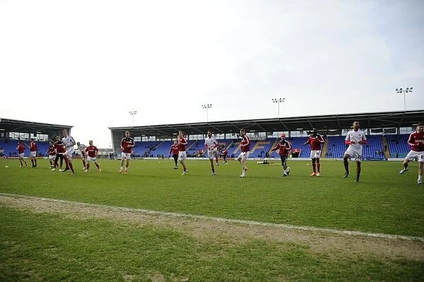 Bristol City Players Warm Up Ahead of Shrewsbury Town Showdown, 08-03-2014