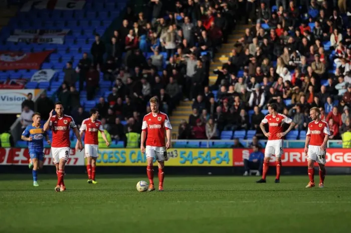 Framed Print : Bristol City Restarting After Conceding Goal vs Shrewsbury Town, March 2014