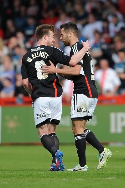 Bristol City: Sam Baldock and Wade Elliott's Euphoric Moment as They Celebrate Goal Against Stevenage (April 2014)