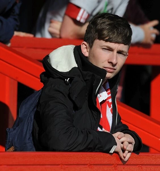 Bristol City Supporter Amidst the Action at Crawley Town vs. Bristol City, Sky Bet League One (March 7, 2015)