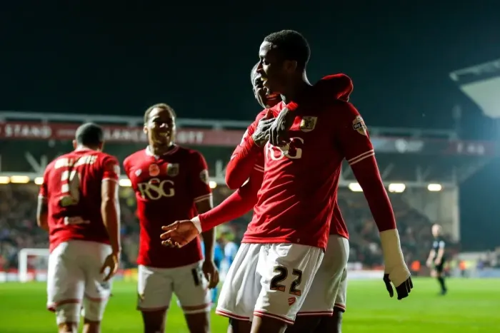 Framed Print : Bristol City Takes 1-0 Half-Time Lead Over Wolves: Kodjia's Stunning Goal