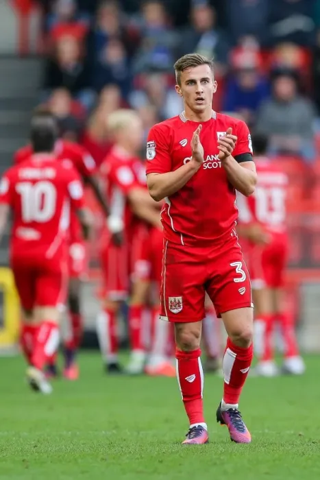 Framed Print : Bristol City Takes 1-0 Lead: Joe Bryan Celebrates Aaron Wilbraham's Goal (Bristol City v Blackburn Rovers)