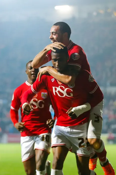 Framed Print : Bristol City Takes 1-0 Lead Over Wolves: Kodjia's Goal Before Half Time