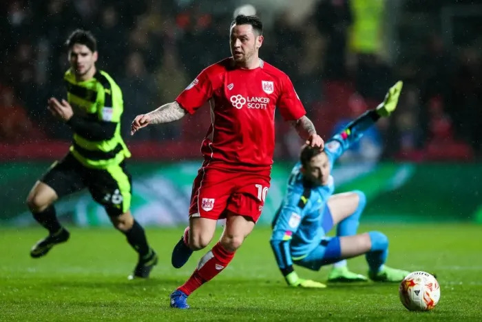 Framed Print : Bristol City Takes Early Lead: Lee Tomlin's Stunning Goal vs. Huddersfield Town