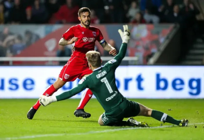 Framed Print : Bristol City Takes Early Lead Over Leeds United: Marlon Pack's Goal at Ashton Gate Framed Print : Bristol City Takes Early Lead Over Leeds United: Marlon Pack's Goal at Ashton Gate