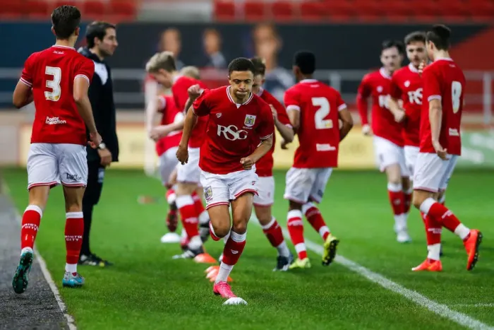 Framed Print : Bristol City U18s: Ash Harper Warming Up Ahead of FA Youth Cup Clash with Cardiff City