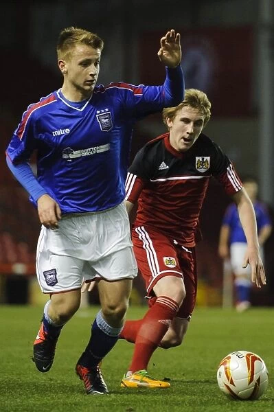 Bristol City U18s: Conor Lemonheigh Evans in Action during FA Youth Cup Match against Ipswich Town U18s