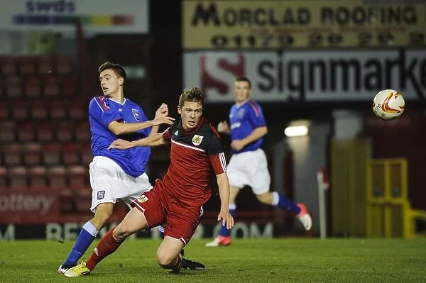 Bristol City U18's Jack Batten in Action during FA Youth Cup Match against Ipswich Town