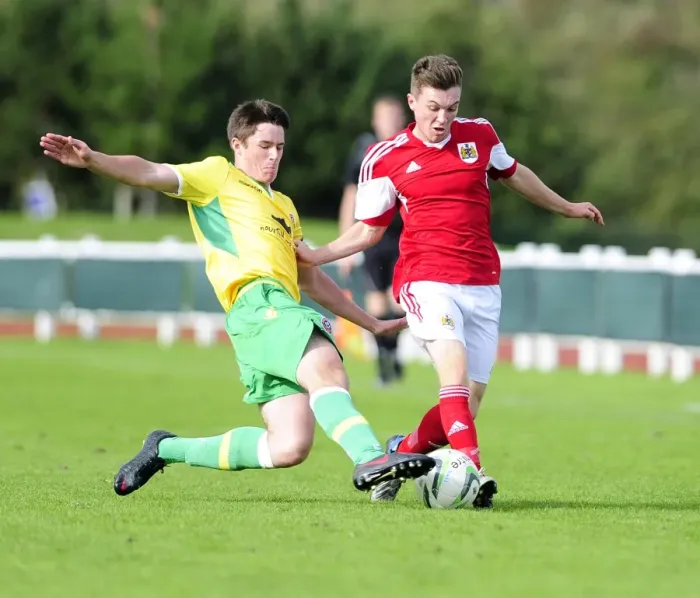Framed Print : Bristol City U18s: Jamie Horgan Shines in Youth League Clash Against Sheffield United