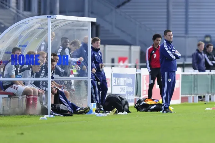 Framed Print : Bristol City U18s Manager Carlos Anton Leads Team Against Sheffield United U18s