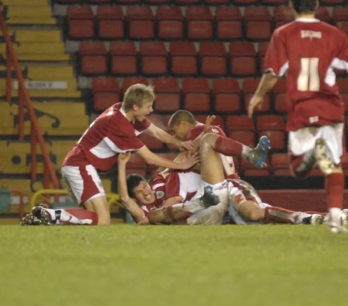 Framed Print : Bristol City U18s: Unified in Triumph over Leeds Utd U18s