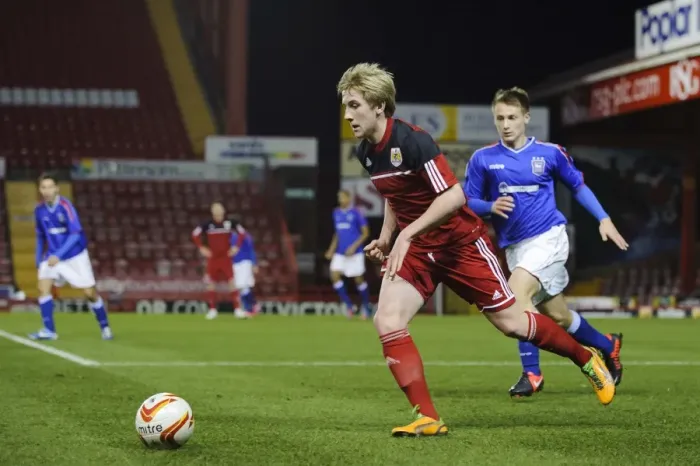 Framed Print : Bristol City U18s vs Ipswich Town U18: Conor Lemonheigh Evans in Action - FA Youth Cup Third Round Proper