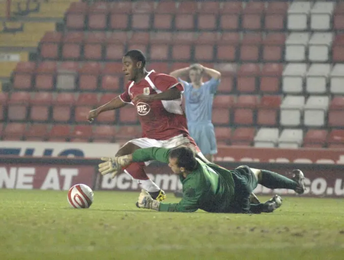 Framed Print : Bristol City U18s vs Manchester City U18s: Tristan Plummer in Action Framed Print : Bristol City U18s vs Manchester City U18s: Tristan Plummer in Action