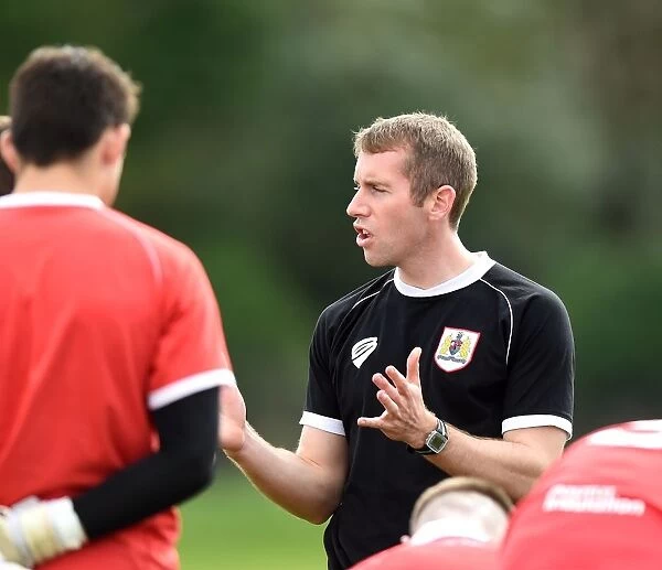 Bristol City U21 Manager Gary Probert Delivers Half-time Instructions Against Ipswich Town
