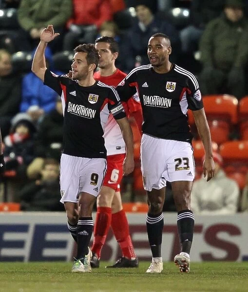 Bristol City: Unforgettable Goal Celebration - Sam Baldock and Tyrone Barnett's Thrilling Moment (February 11, 2014)
