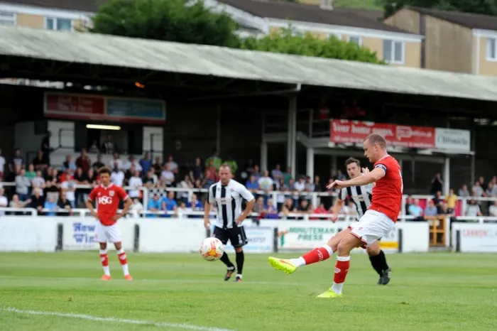 Framed Print : Bristol City vs Bath City: Pre-Season Friendly Clash at Twerton Park (July 2015)