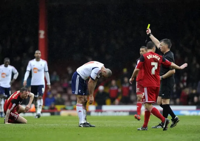 Framed Print : Bristol City vs. Bolton Wanderers: Pratley Fouls Anderson (April 13, 2013) - Npower Championship Football Match Framed Print : Bristol City vs. Bolton Wanderers: Pratley Fouls Anderson (April 13, 2013) - Npower Championship Football Match