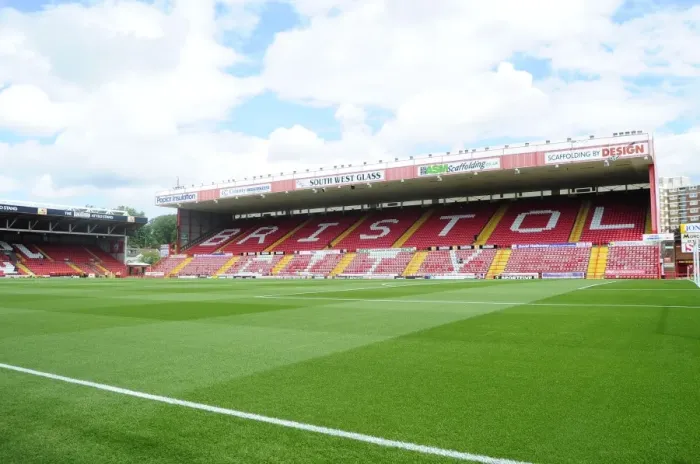 Framed Print : Bristol City vs Bradford City: Football in the Dolman Stand, Ashton Gate, August 2013