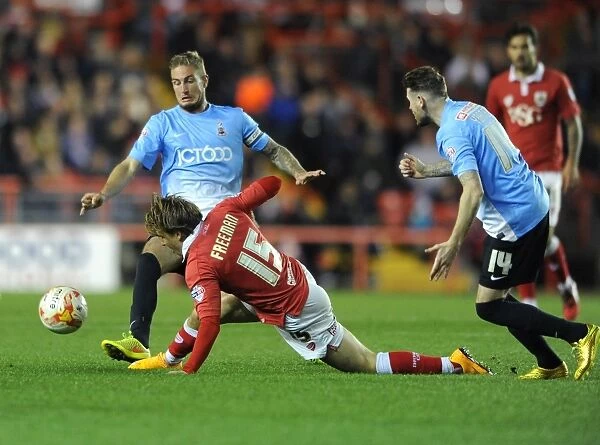 Bristol City vs Bradford City: Intense Moment as Luke Freeman Challenges Andrew Davies