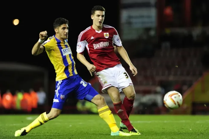 Framed Print : Bristol City vs Brentford: Lewis Dunk Faces Off Against Raphael Calvet Framed Print : Bristol City vs Brentford: Lewis Dunk Faces Off Against Raphael Calvet