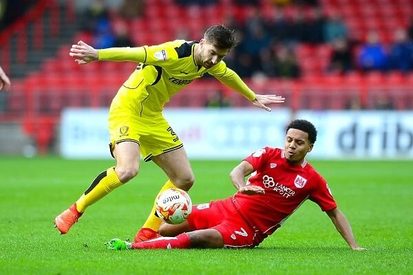 Bristol City vs Burton Albion: Intense Battle for Possession - Korey Smith vs Luke Murphy