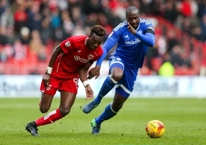 Framed Print : Bristol City vs. Cardiff City: Intense Moment as Tammy Abraham Clashes with Souleymane Bamba Framed Print : Bristol City vs. Cardiff City: Intense Moment as Tammy Abraham Clashes with Souleymane Bamba