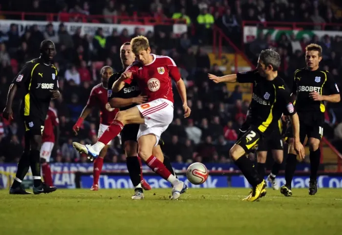 Framed Print : Bristol City vs Cardiff City: Jon Stead's Close Call - Championship Football Match, January 1, 2011 - Ashton Gate Stadium Framed Print : Bristol City vs Cardiff City: Jon Stead's Close Call - Championship Football Match, January 1, 2011 - Ashton Gate Stadium