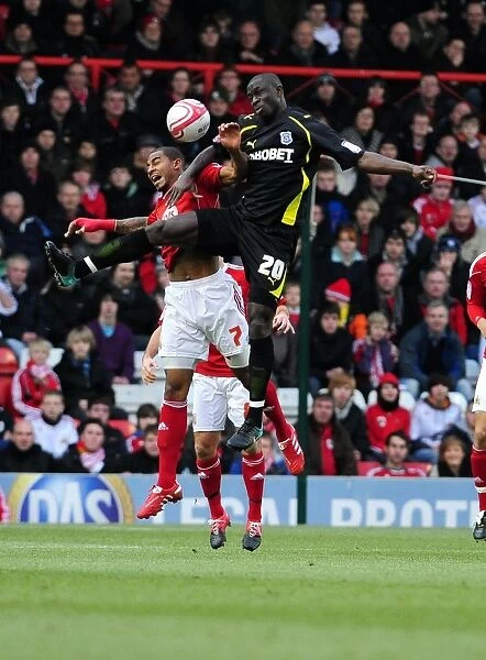 Bristol City vs. Cardiff City: Marvin Elliott vs. Seyi Olofinjana - Championship Battle at Ashton Gate, 01 / 01 / 2011