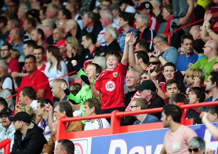 Framed Print : Bristol City vs. Cardiff City: A Sea of Passionate Fans at Ashton Gate Stadium, Championship Match, 2012