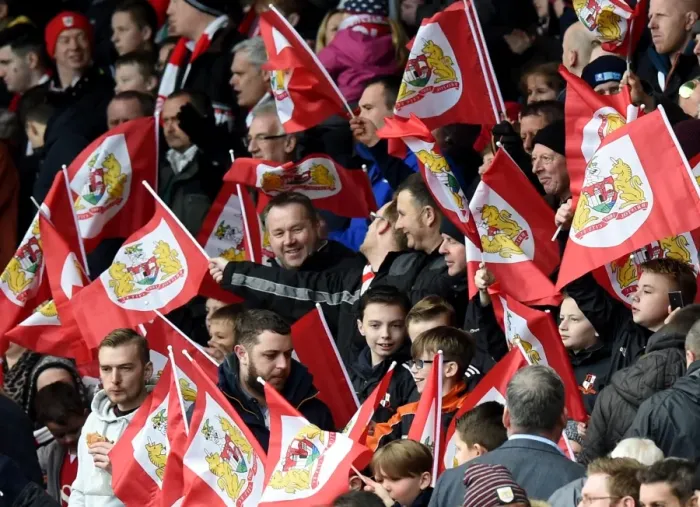 Framed Print : Bristol City vs. Cardiff City: A Sea of Supporters at Ashton Gate Stadium, 2016