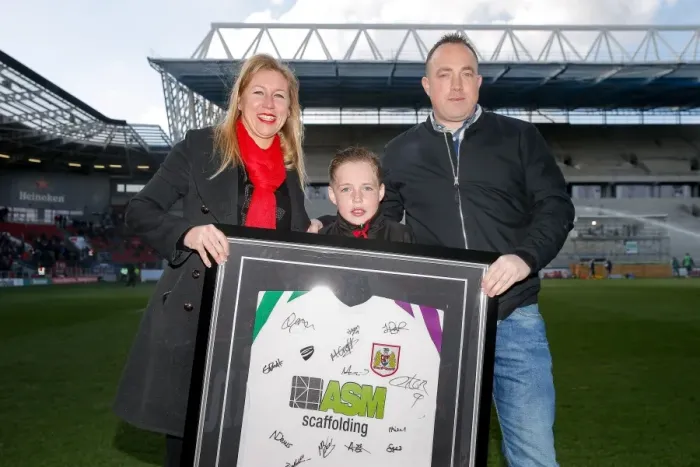 Framed Print : Bristol City vs. Cardiff City: Shirt Presentation at Half-Time, Ashton Gate Stadium, 2016