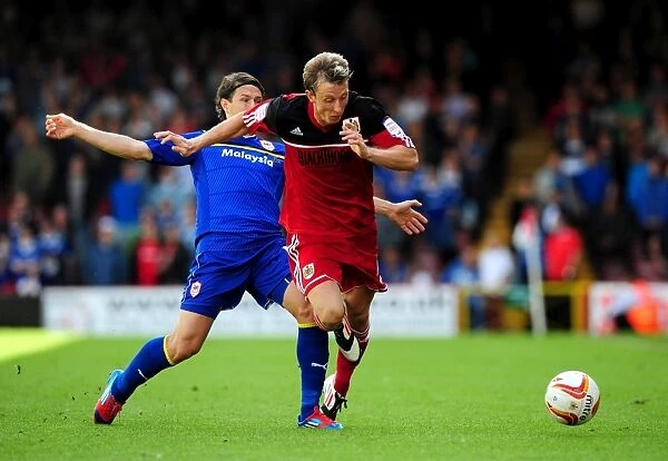 Bristol City vs. Cardiff City: Woolford Fouls by Velikonja, Championship Match, 2012