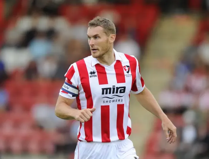 Framed Print : Bristol City vs Cheltenham Town: Matt Taylor in Action at Whaddon Road (July 29, 2014)
