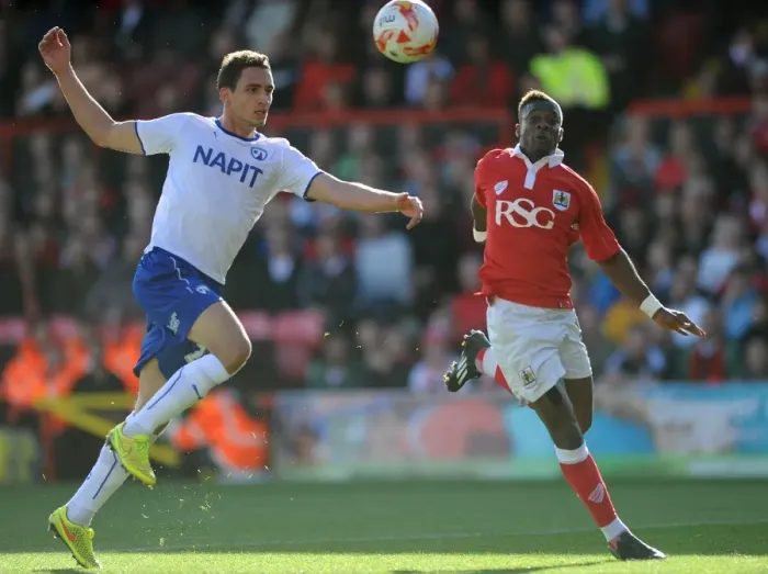 Framed Print : Bristol City vs Chesterfield: Agard and Margreitter Battle for Possession Framed Print : Bristol City vs Chesterfield: Agard and Margreitter Battle for Possession