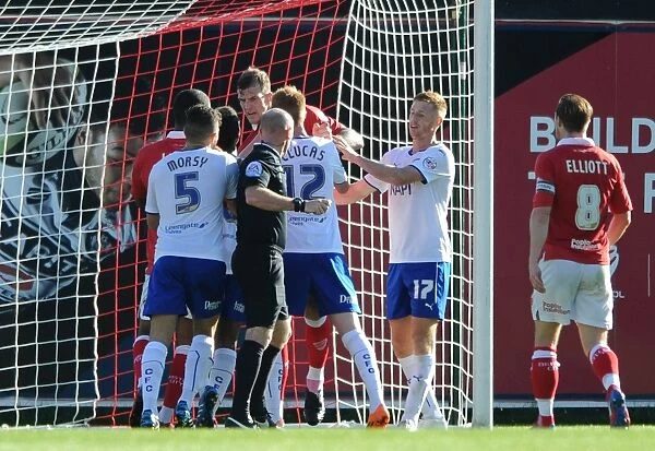 Bristol City vs Chesterfield: Intense Moment Between Aden Flint and Sam Clucas