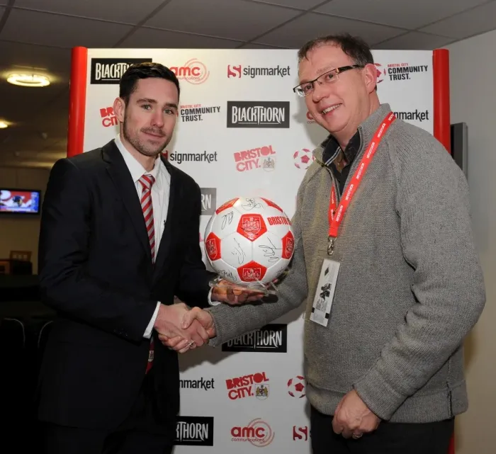 Framed Print : Bristol City vs Coventry City: Man of the Match Presentation at Ashton Gate, February 4, 2014 Framed Print : Bristol City vs Coventry City: Man of the Match Presentation at Ashton Gate, February 4, 2014
