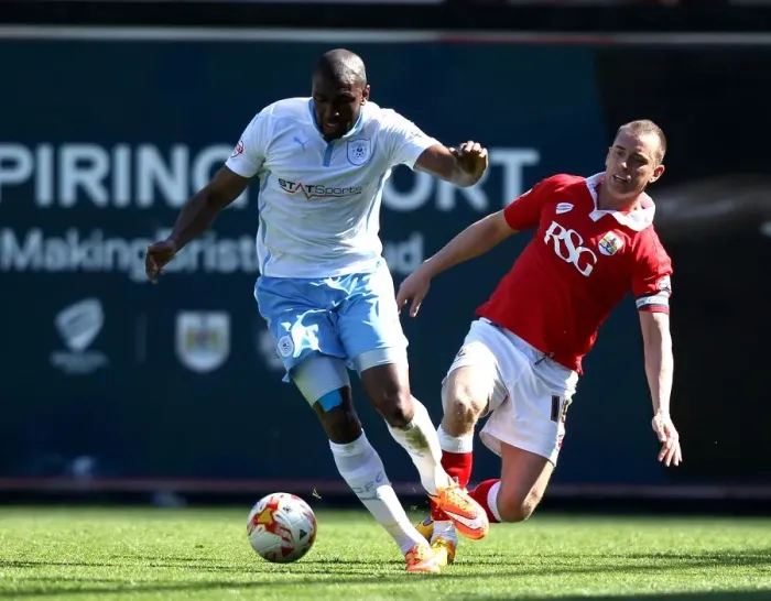 Framed Print : Bristol City vs Coventry City: Wilbraham vs Johnson - A Battle on the Pitch, Spring 2015 Framed Print : Bristol City vs Coventry City: Wilbraham vs Johnson - A Battle on the Pitch, Spring 2015
