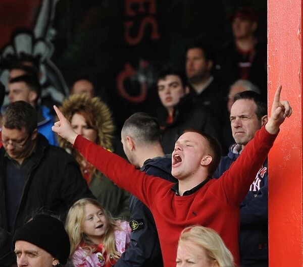 Bristol City vs Crewe: East End Fans in Action at Ashton Gate, 2014