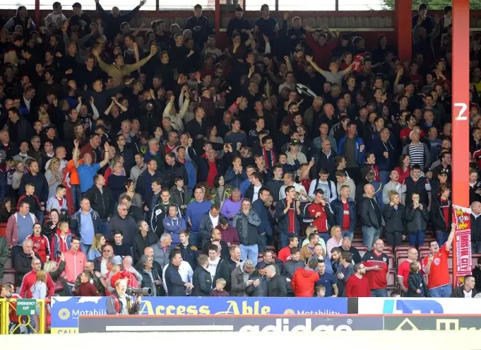 Framed Print : Bristol City vs Crewe: Intense Moment at Ashton Gate, League One Football Match (26 / 04 / 2014)